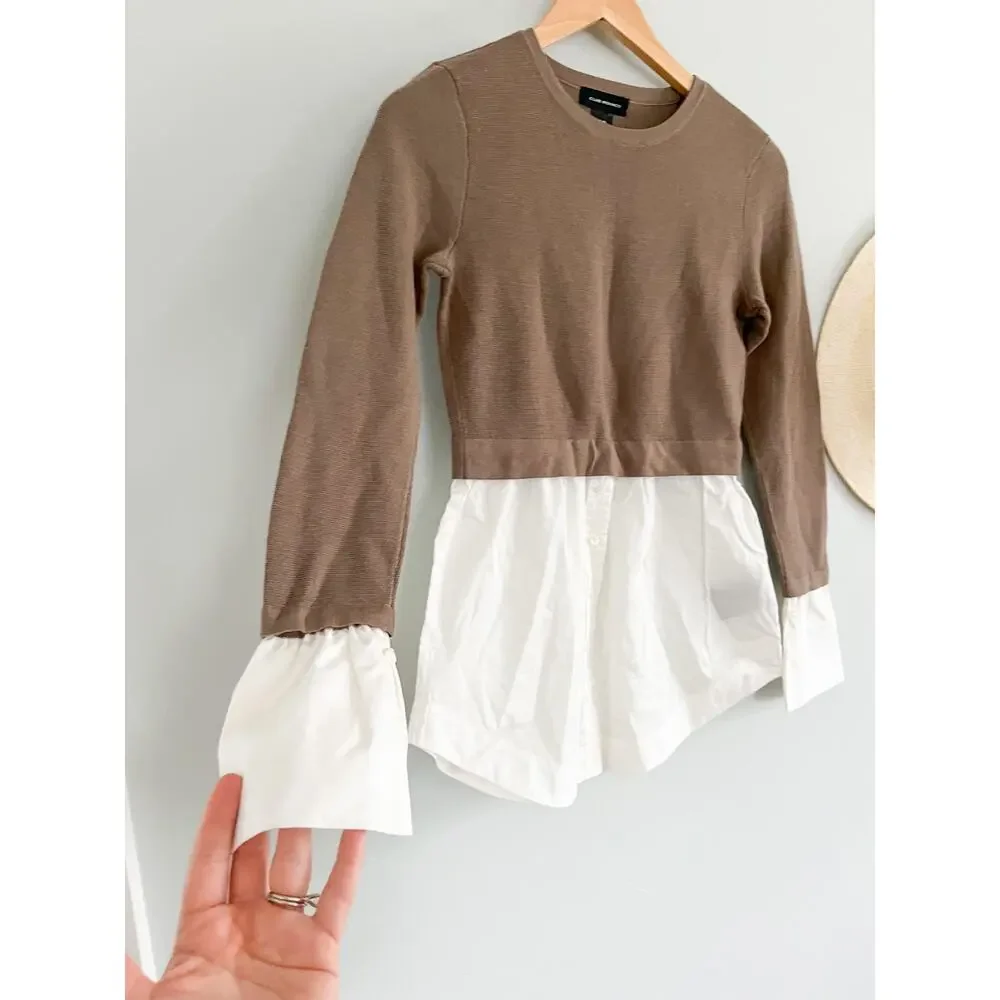 Club Monaco | Berdine Sweater | "Fox" Tan and white | Sz XS | NWT - Picture 3 of 8